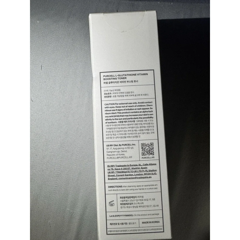 Purcell L-Glutathione Vitamin Boosting Toner 150ml - Authentic Exp: 2028